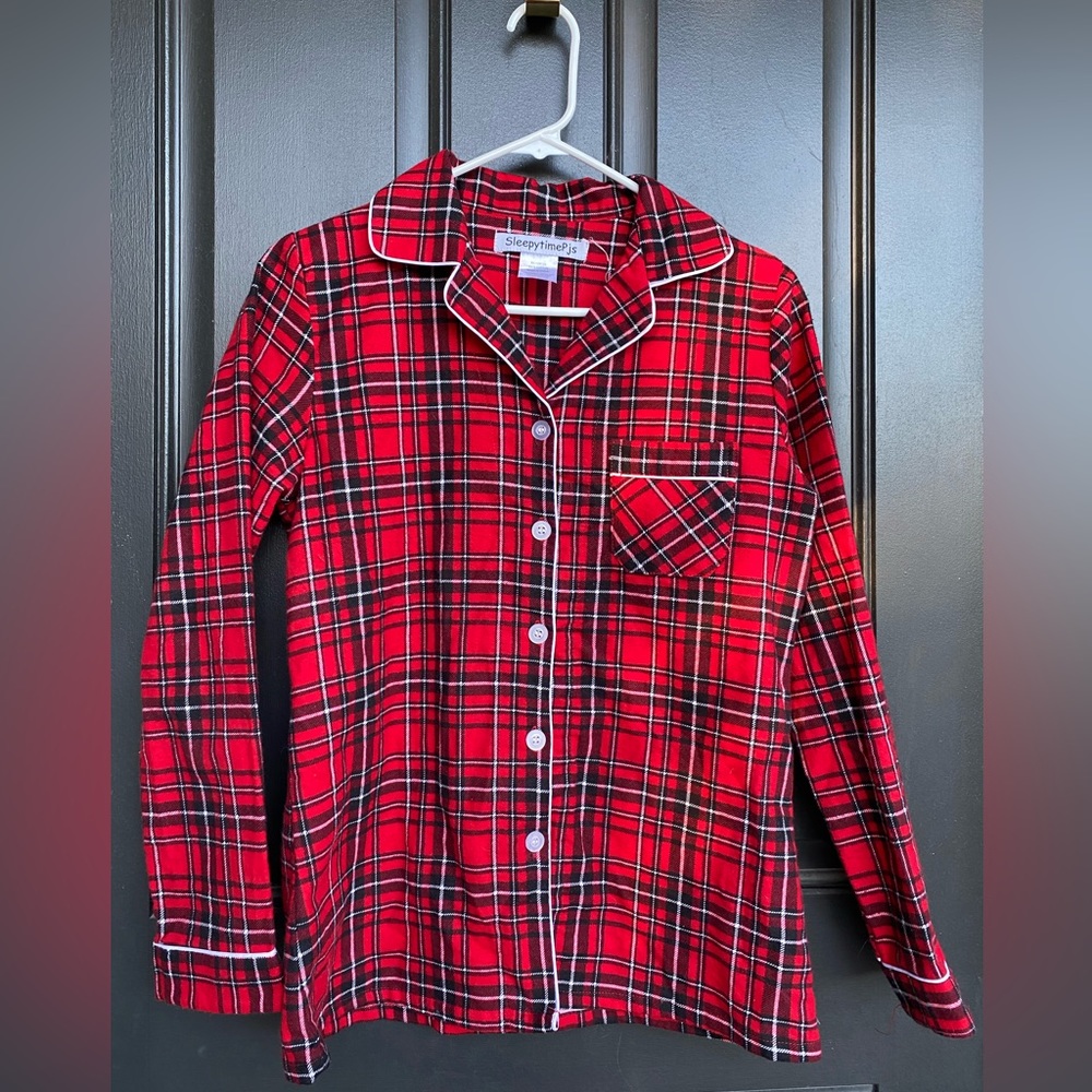 Sleepytime pjs womens only top Plaid flannel, XS
